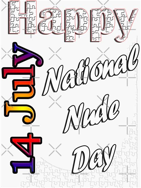 July 14th National Nude Day Custom Gift Design Sticker By Yakoo21