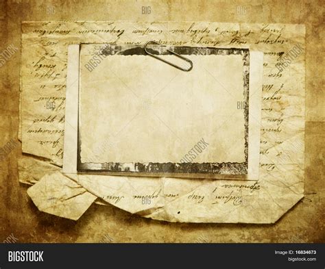 Vintage Background With Old Paper Letters And Photos Stock Photo