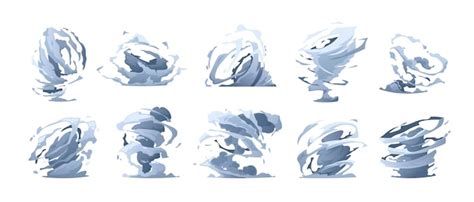 Premium Vector Cartoon Tornado Effect Windy Cyclone Hurricane