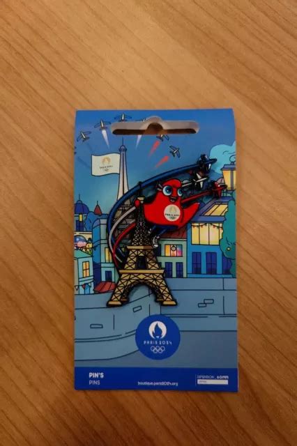 Pins Jo Paris 2024 Jeux Olympiques Mascotte Sur Tour Eiffel France