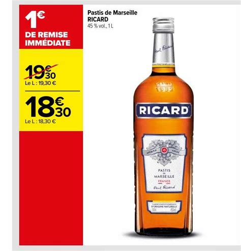 Promo Pastis De Marseille Ricard Chez Carrefour Icatalogue Fr