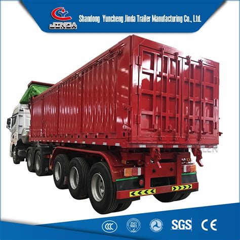 China Supplier Jidna Factory 3 Axle U Type Dump Semi Trailer 45cbm