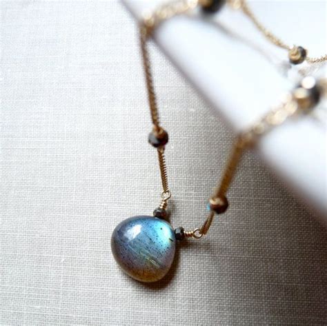 Labradorite And Pyrite Necklace Smooth Labradorite Cabochon Bead With