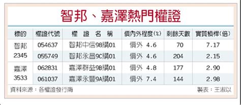 外資挺 智邦、嘉澤權證吸睛 證券 工商時報