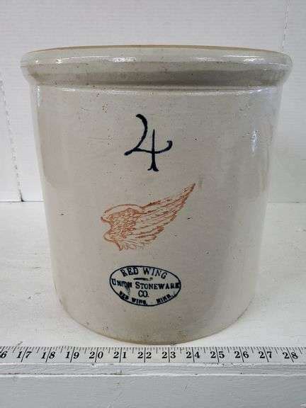 4 Gallon Red Wing Crock Isabell Auction