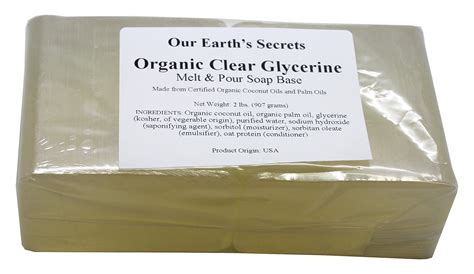 Galleon Organic Clear Glycerin 2 Lbs Melt And Pour Soap Base Our Earths Secrets