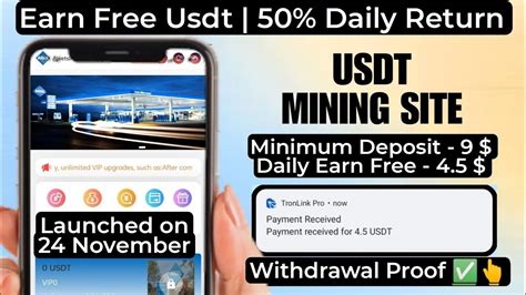 New Usdt Mining Site Usdt Earning Site Trx Usdt Mining App Cloud