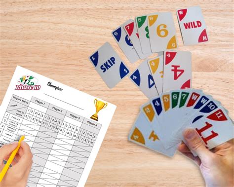 Phase Card Game Printable Score Card Phase Pdf Score Sheet