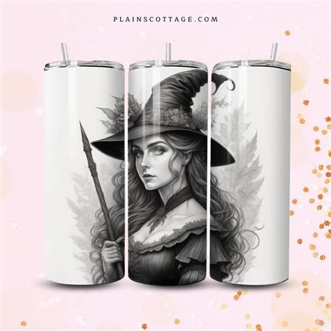 Witch Tumbler Wrap Whimsigoth Png Halloween 20 Oz Skinny Tumbler Wrap