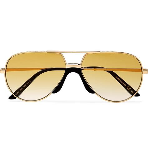 Gucci Gold Aviator Sunglasses Gucci Aviator Sunglasses In 001 Gold