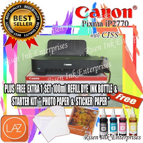 CANON PIXMA IP2770 INKJET PHOTO PRINTER Converted To CISS Print Only