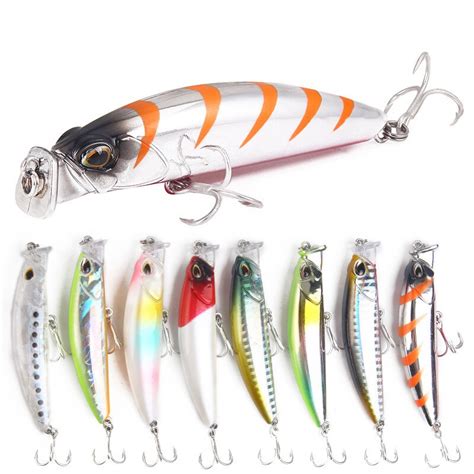 Hartplastik Isca Künstliche Köder Angeln Locken 8cm 10g 3D Augen Minnow