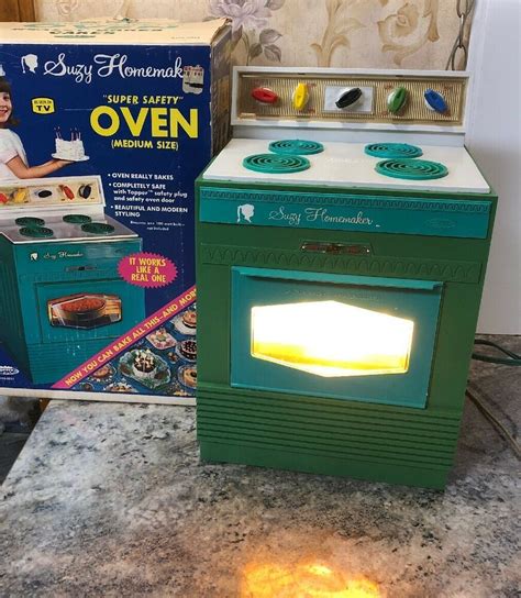 Vintage 1960s Suzy Homemaker Teal Stove Toy Oven Working And In Box Toppercorporation