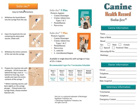 Canine Health Record Printable