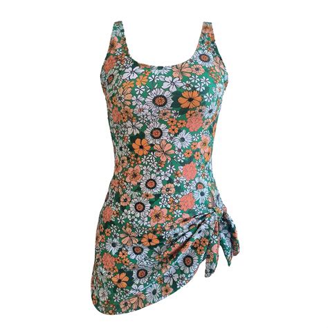 Wreesh Womens Swim Dress Tankini Set Swimsuit Split Swimsuit Bikini Slings Swimwear Fringe Beach