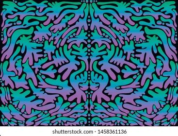 Psychedelic Colorful Surreal Doodle Pattern Rainbow Stock Vector