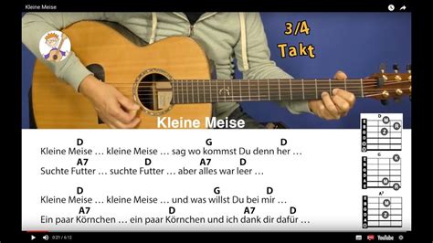 Kleine Meise Kinderlied Mit Akkorden Und Text F R Gitarre Youtube