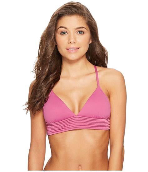 Seafolly Quilted Tri Women S Bikini Top Swimwear Sz Us Berry