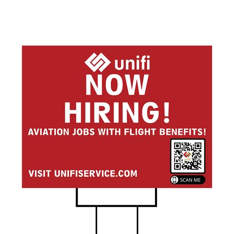 Yard Sign Unifi Now Hiring Aviation Jobs Qr Code Unifi Careers