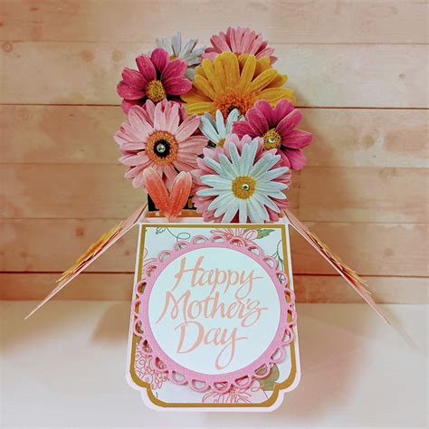 Mother S Day Card Flower Mother S Day Pop Up Card Flowers Handmade