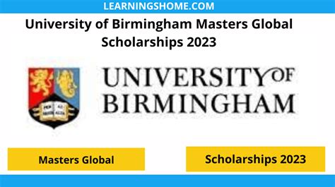 University Of Birmingham Masters Global Scholarships 2023