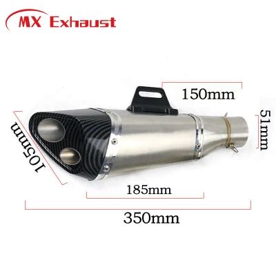 Motorcycle Mm Universal Exhaust Muffler Pipe Silencer Stainless