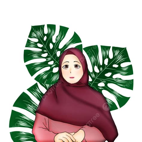 Ilustración De Una Hermosa Y Elegante Mujer Musulmana Que Lleva Un Hijab Png Ilustración De