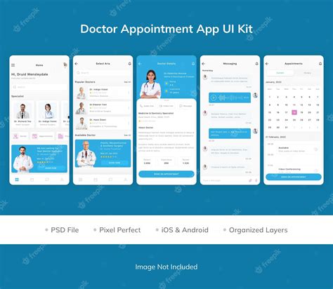 Doctor Appointment App Ui Kit Psd Premium