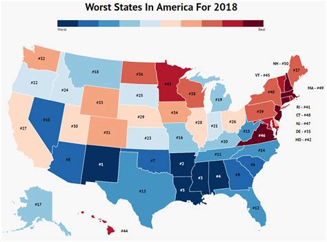 These Are 10 Worst States In America For 2018[1230x912] Mapporn