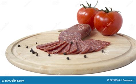 Plate Of Flat Sausage Stock Image Image Of Meat Sausage 50739983