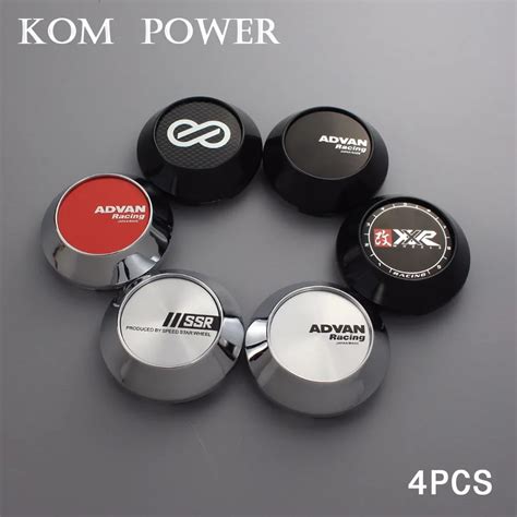 KOM 4pcs Lot 68mm Car Styling Centro Rodas Advan Racing Chrome Center