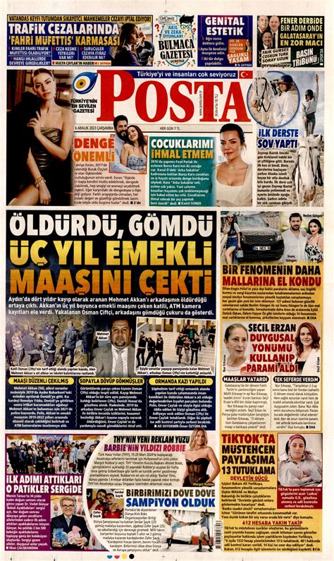 Posta Gazetesi Posta Manşet Oku Haberler 06 Aralık 2023