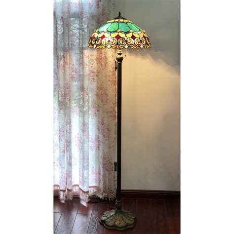 Tiffany Style 2 Light Antique Bronze Floor Lamp