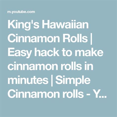 Kings Hawaiian Cinnamon Rolls Easy Hack To Make Cinnamon Rolls In