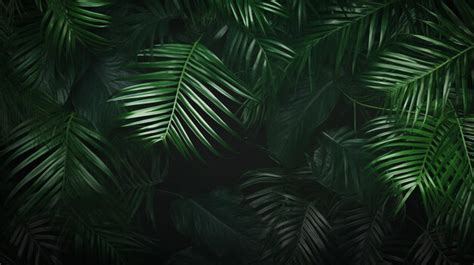 Premium AI Image Frame Overlay Green Palm Leaves Texture With Copy Space