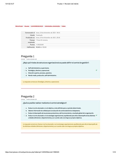 Prueba Control De Gestion B P Gina Principal Mis Cursos B