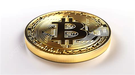 Isolated White Background High Quality D Gold Bitcoin Rendering