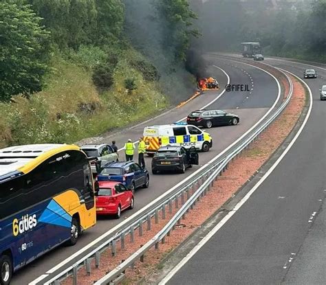 Horror Car Blaze On Busy Scots Motorway As Fire Crews Race To Scene Daily Record