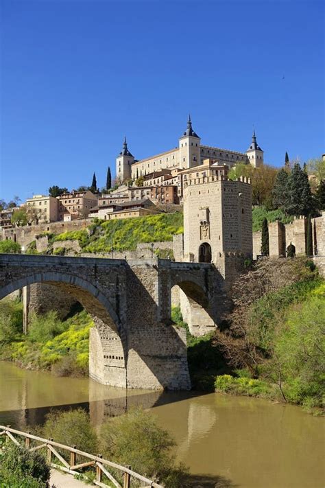 Toledo, Alcantara Bridge, Spain Stock Photo - Image of severando ...