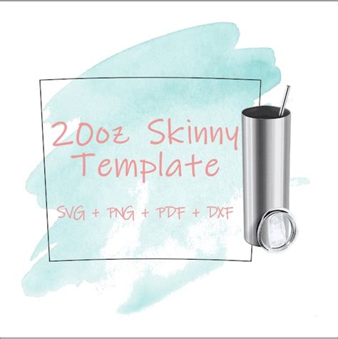 20 Oz Skinny Tumbler Template Svg Vector Clipart Cut File Etsy Italia