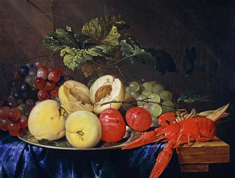 A Still Life With Fruit And Lobster 1650 Painting By Jan Davidsz De Heem Pixels