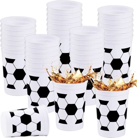 Amazon Ziliny 12 Pcs Soccer Party Cups With Straws And Lids Bulk