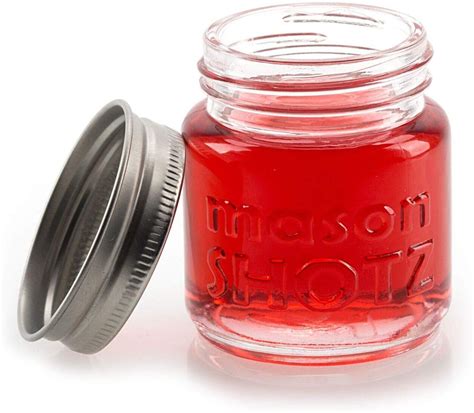 Mason Jar Shot Glasses With Lids Set Of 8 Mason Jar 2 Ounce Etsy