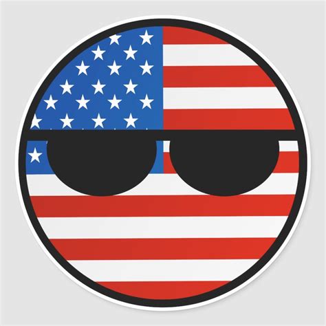 Funny trending geeky usa countryball classic round sticker – Artofit