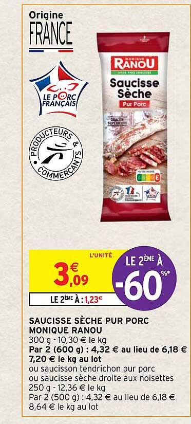 Promo Saucisse S Che Pur Porc Monique Ranou Chez Intermarch Hyper