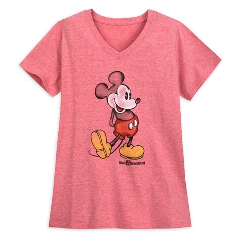 Mickey Mouse Heathered V Neck T Shirt For Women Walt Disney World