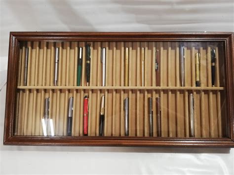 Pencil Case Exhibitor For Fountain Pens Collection Wooden Pen Etsy