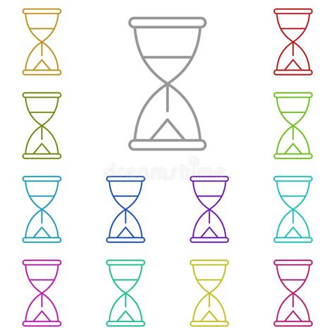 Hourglass Multi Color Style Icon Simple Thin Line Outline Vector Of