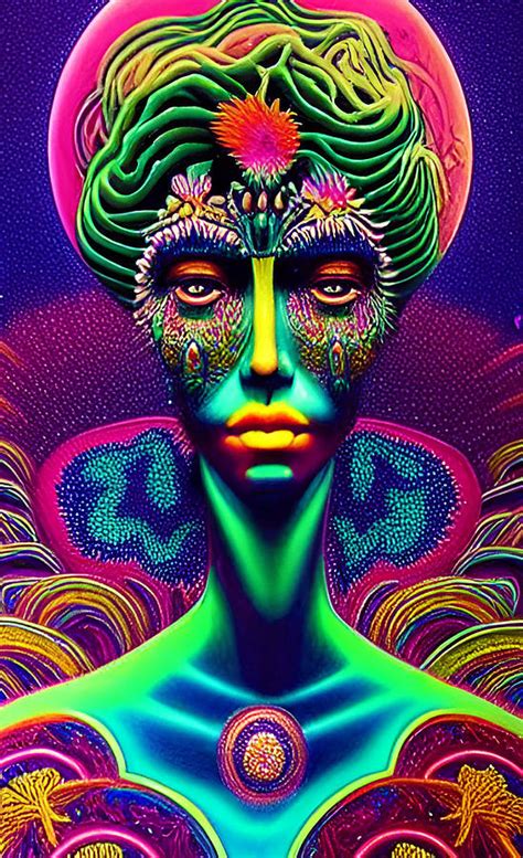 Psychedelic Portrait Digital Art By Barroa Artworks Pixels