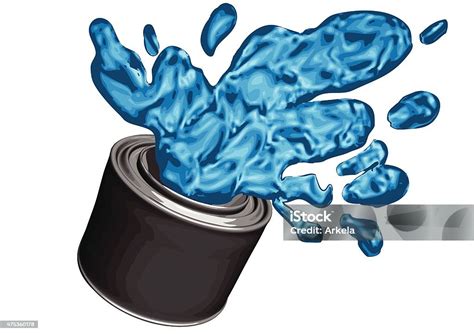 Blue Paint Can Stock Illustration Download Image Now 2015 Abstract